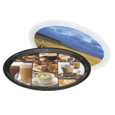 290 x 210 mm Plastic serving tray with print and non-slip coating